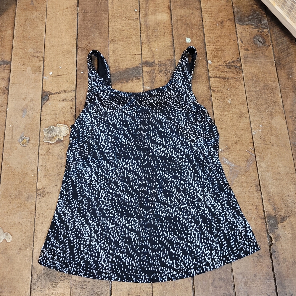 Black and White Tankini Top